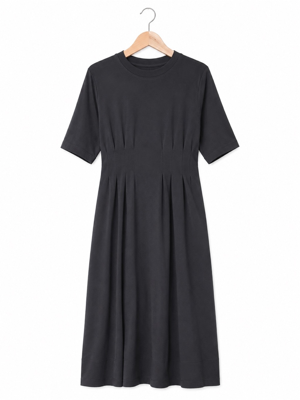 COS Black Short Sleeve Midi Dress